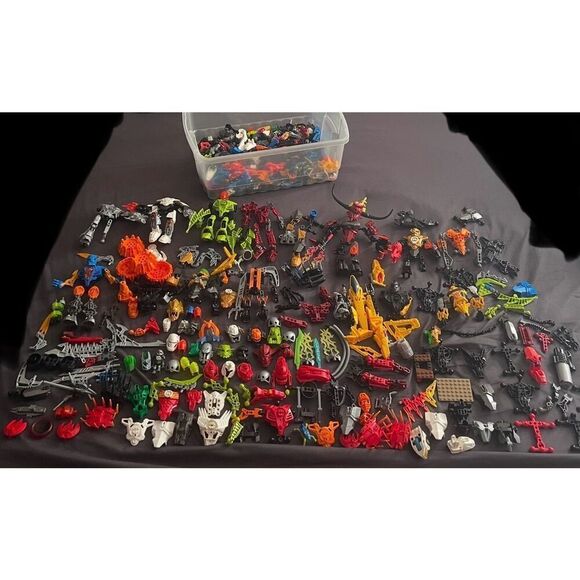 LEGO Bionicle / Hero Factory Lot Approximately 7 lbs Masks Weapons Arms Torsos P - Picture 1 of 14